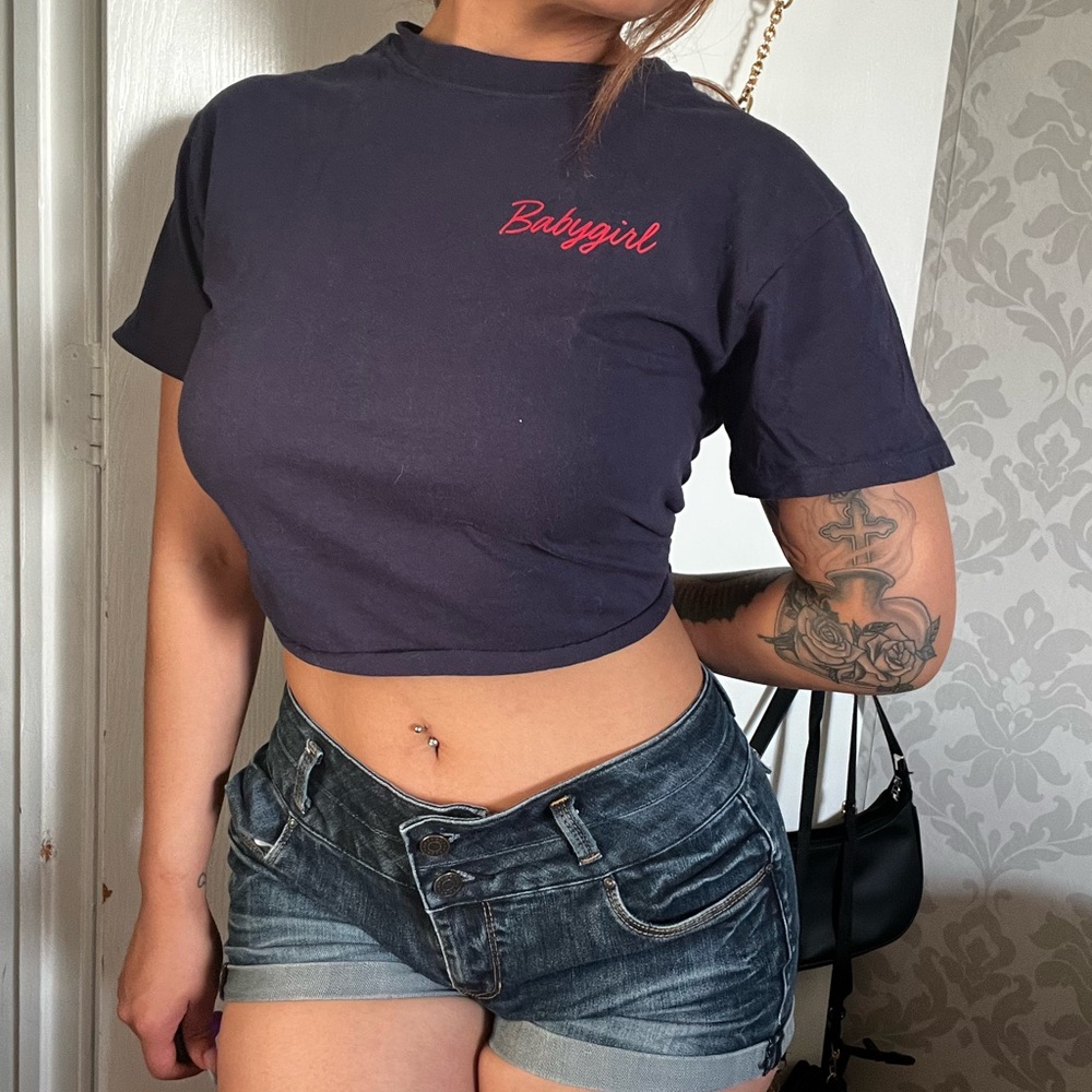 SOLD Navy Crop Top